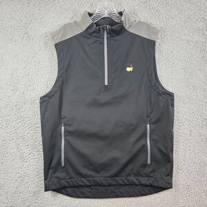 Masters Tech Men's Golf  1/4 Zip Black Vest Wind/rain Size M Stretch Pockets